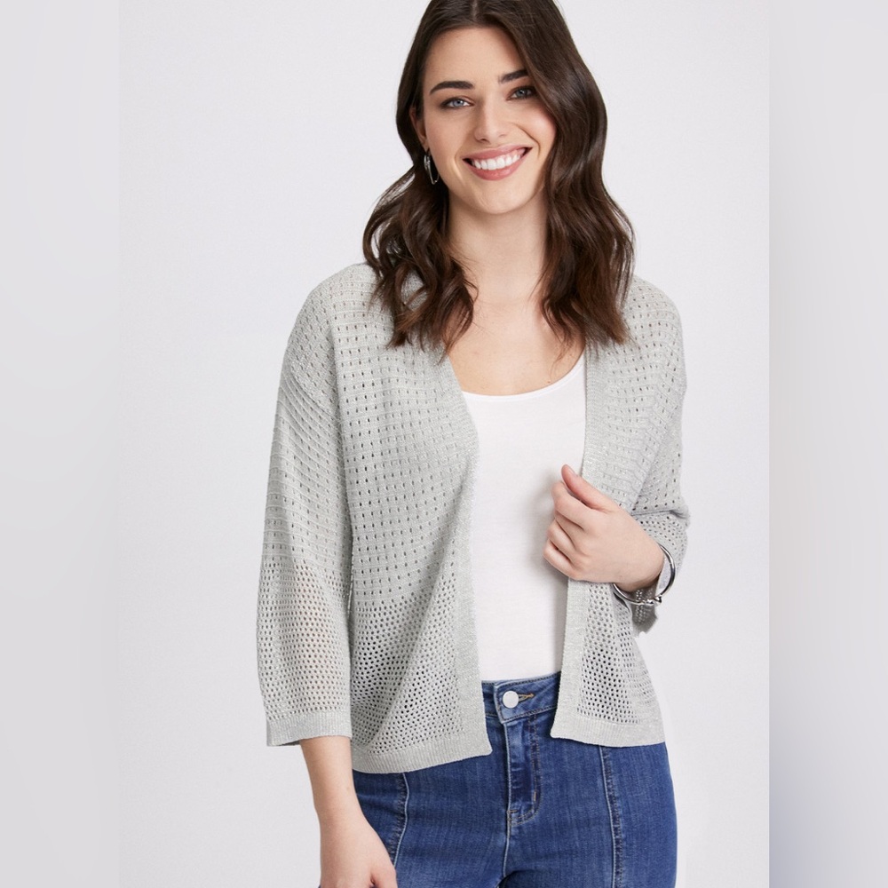 🌙 B30 - Laura metallic open knit cardigan